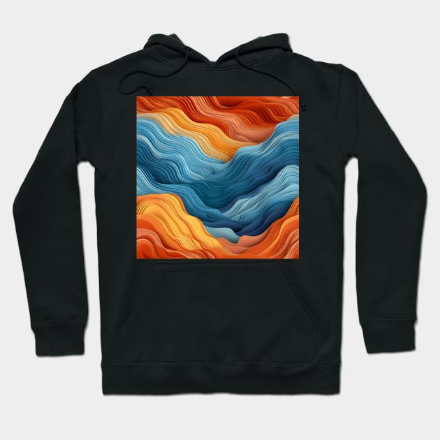 Abstract Orange And Blue Hoodie by megsna